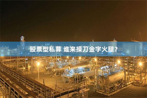 股票型私募 谁来操刀金字火腿？