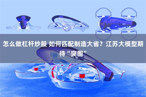 怎么做杠杆炒股 如何匹配制造大省？江苏大模型期待“突围”